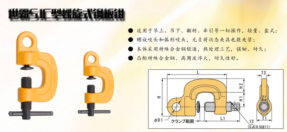 世霸SJC型螺旋式鋼板鉗圖