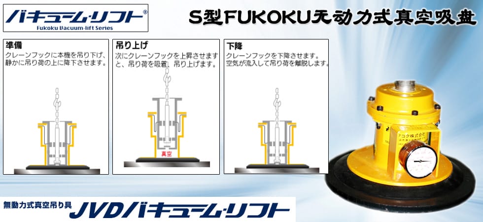 S型FUKOKU無動(dòng)力式真空吸盤圖
