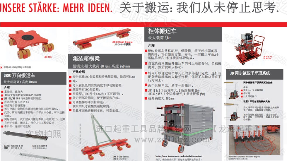 德國JUNG搬運(yùn)小坦克、千斤頂產(chǎn)品更新通知
