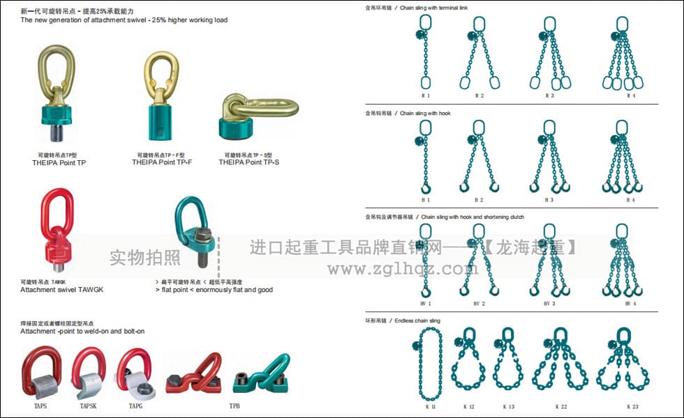 德國JDT品牌旋轉(zhuǎn)吊環(huán)、吊索具入駐龍海起重